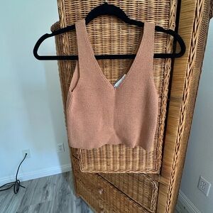 House of Harlow 1960 Pink Fitted Crop Tank Top